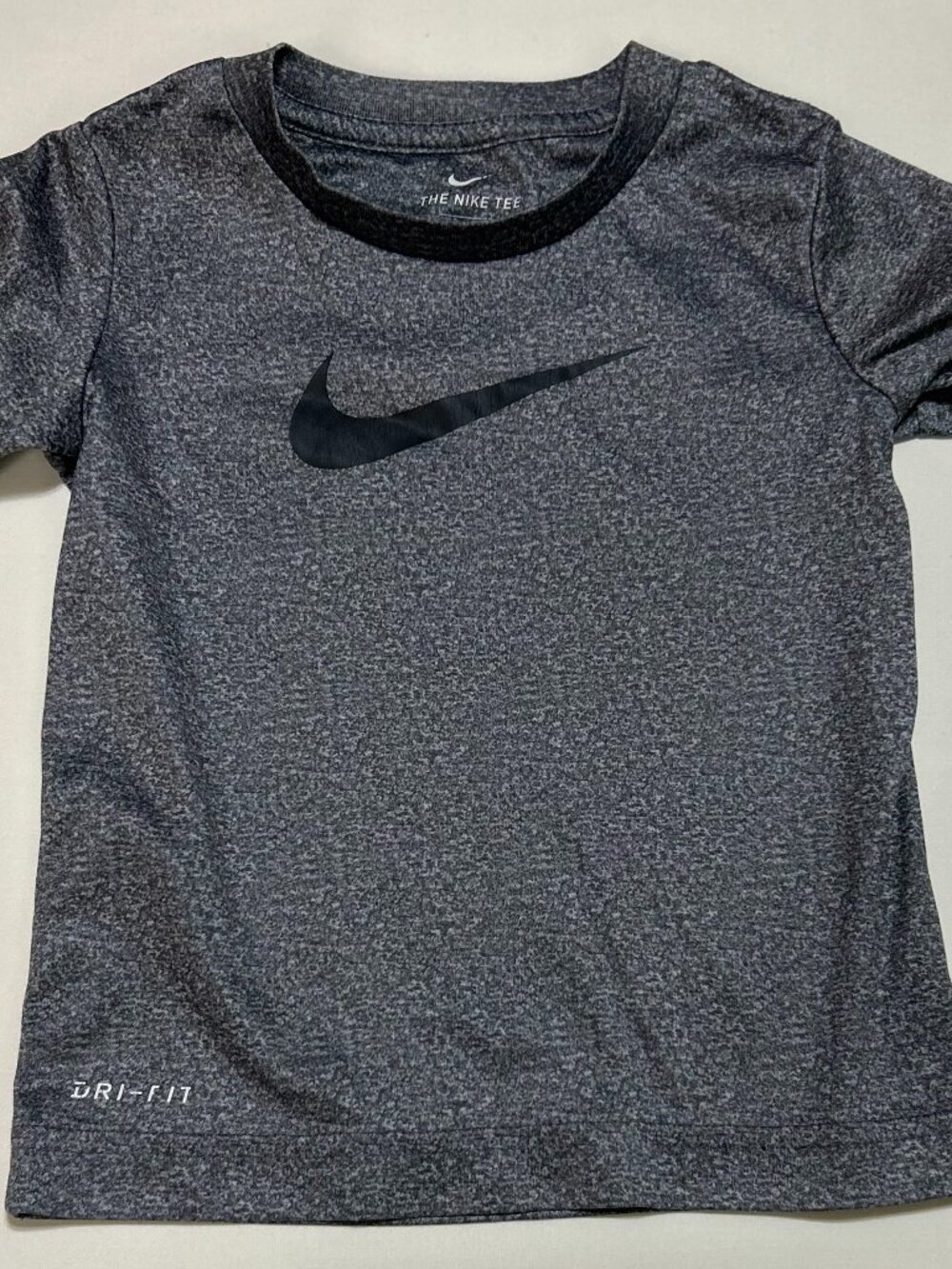 The Nike Tee (3T); Gray with Black Accents; Nike DriFit; Shortsleeve;
